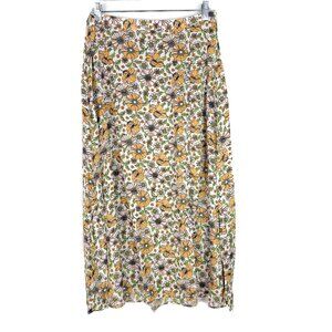 NWT ASOS JDY Midi Above Calf Skirt Tofu Big Flower Yellow Floral Size 6 NEW